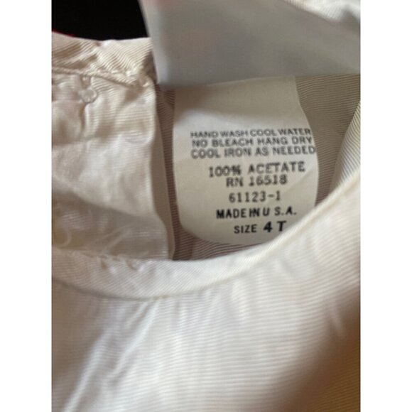 Vintage Diane Von Furstenberg Girls 4T White Long Sleeve Red Ruffle Trim - Picture 4 of 6